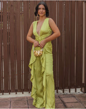 Load image into Gallery viewer, Green Satin Jumpsuit
