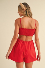 Load image into Gallery viewer, Flower Red Romper
