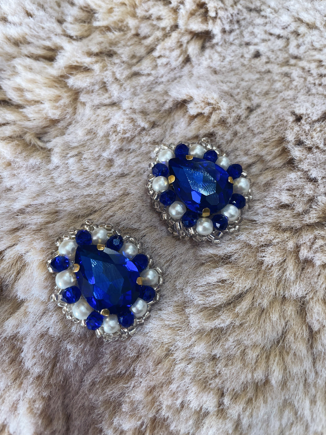 Blue Beaded Handmade Earrings