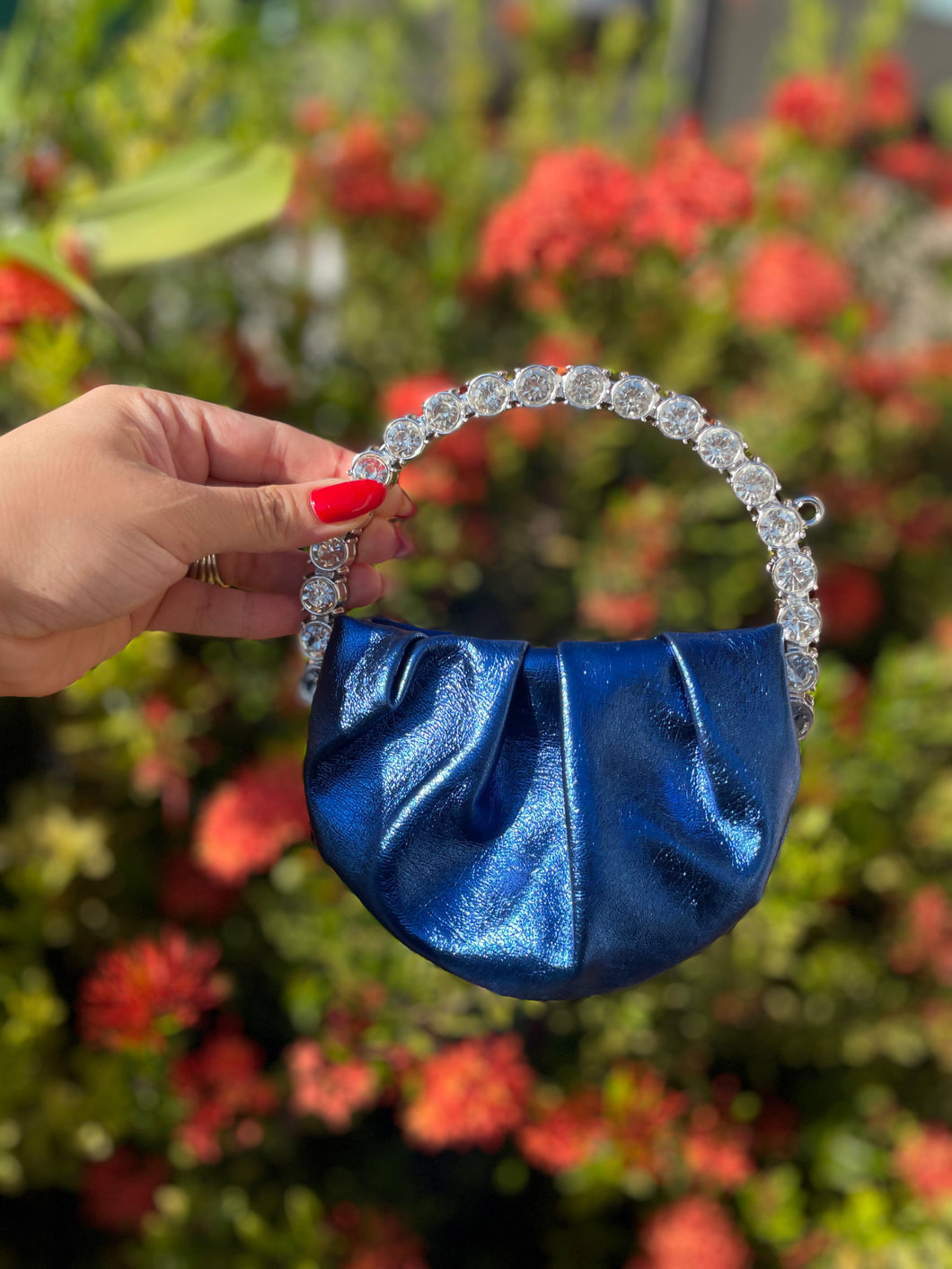 Blue Metallic Bag