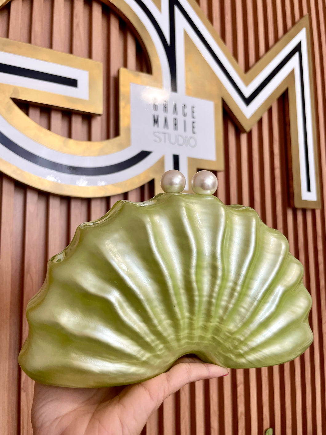Seashell Green Clutch Bag
