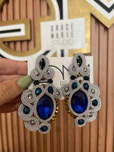 Load image into Gallery viewer, Midnight Sapphire handmade Earrings
