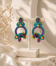 Load image into Gallery viewer, Azure Beaded Handmade Earrings
