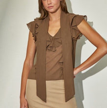 Load image into Gallery viewer, Ruffle Mocha Top
