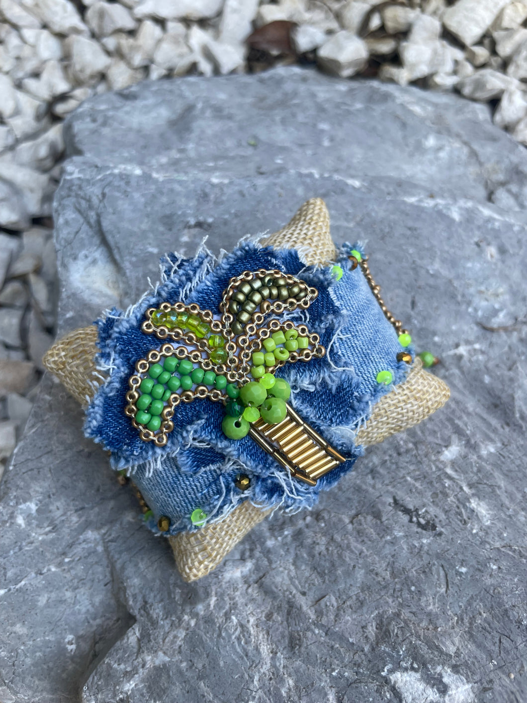 Palm Handmade Jean Bracelet