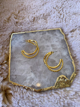 Load image into Gallery viewer, Art Deco Gold Dipped Hoops Earrings
