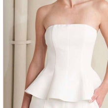 Load image into Gallery viewer, Peplum White Top
