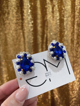 Load image into Gallery viewer, Blue Beaded Handmade Earrings
