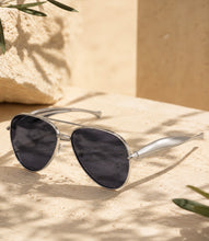 Load image into Gallery viewer, Silver Black Sunglasses
